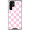 Pink and White Checkerboard Galaxy S22 Ultra Clear Case