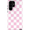 Pink and White Checkerboard Galaxy S22 Ultra Pro Case