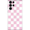 Pink and White Checkerboard Galaxy S22 Ultra Skin