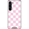 Pink and White Checkerboard Galaxy S23 Clear Case