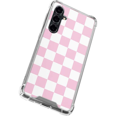 Pink and White Checkerboard Galaxy S23 FE Clear Case