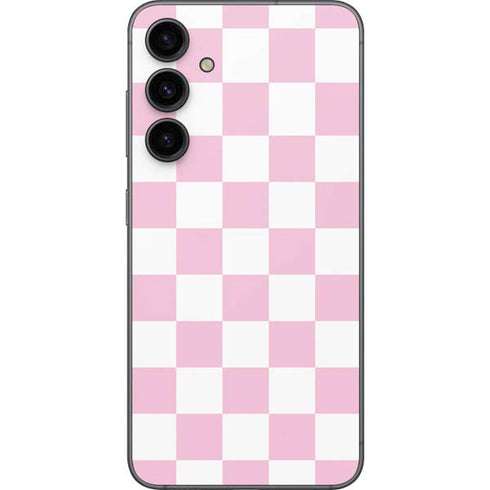 Pink and White Checkerboard Galaxy S23 FE Skin