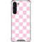 Pink and White Checkerboard Galaxy S23 Plus Clear Case