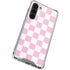 Pink and White Checkerboard Galaxy S23 Plus Clear Case