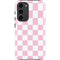 Pink and White Checkerboard Galaxy S23 Plus Pro Case