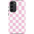 Pink and White Checkerboard Galaxy S23 Plus Pro Case