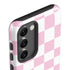 Pink and White Checkerboard Galaxy S23 Plus Pro Case