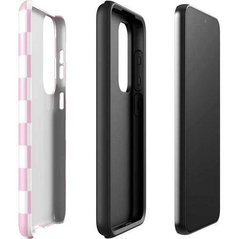 Pink and White Checkerboard Galaxy S23 Plus Pro Case