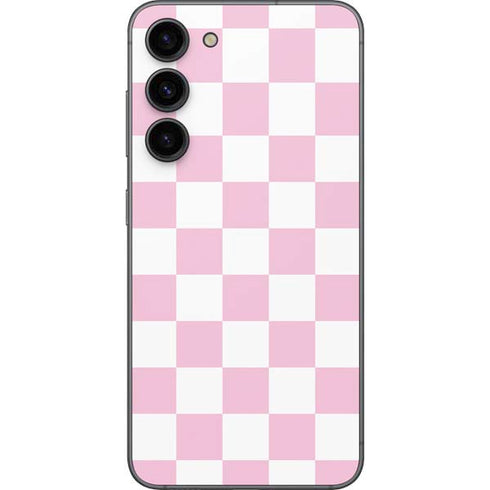 Pink and White Checkerboard Galaxy S23 Plus Skin