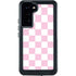 Pink and White Checkerboard Galaxy S23 Plus Waterproof Case