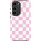 Pink and White Checkerboard Galaxy S23 Pro Case