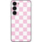 Pink and White Checkerboard Galaxy S23 Skin