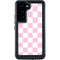Pink and White Checkerboard Galaxy S23 Waterproof Case