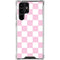 Pink and White Checkerboard Galaxy S24 Ultra Clear Case
