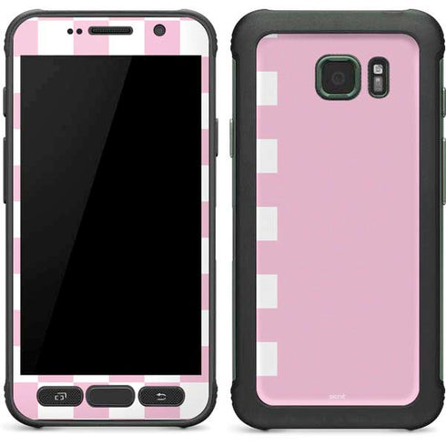 Pink and White Checkerboard Galaxy S7 Active Skin
