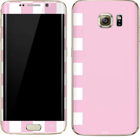 Pink and White Checkerboard Galaxy S7 Edge Skin