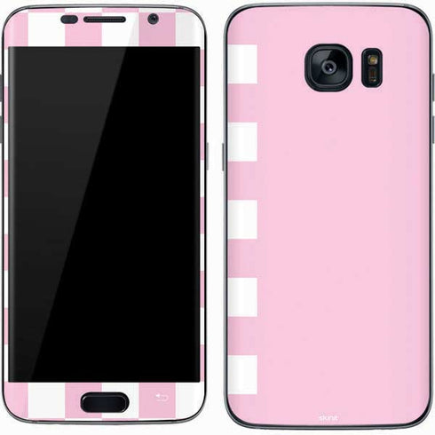 Pink and White Checkerboard Galaxy S7 Skin