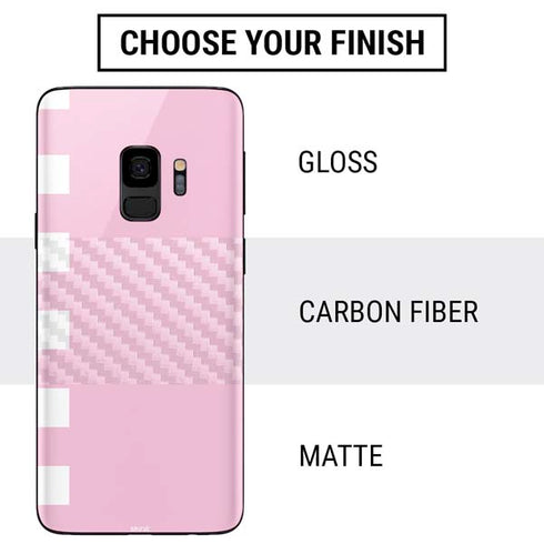 Pink and White Checkerboard Galaxy S9 Skin