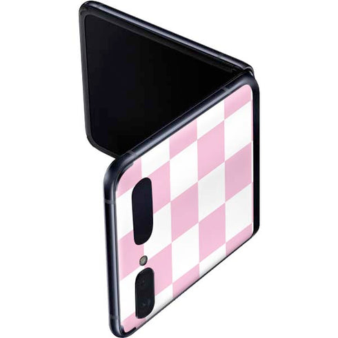 Pink and White Checkerboard Galaxy Z Flip Skin