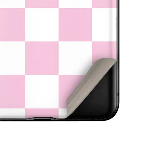 Pink and White Checkerboard Galaxy Z Flip Skin