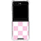 Pink and White Checkerboard Galaxy Z Flip5 5G Clear Case