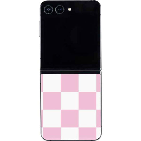 Pink and White Checkerboard Galaxy Z Flip5 5G Skin