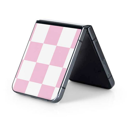 Pink and White Checkerboard Galaxy Z Flip5 5G Skin