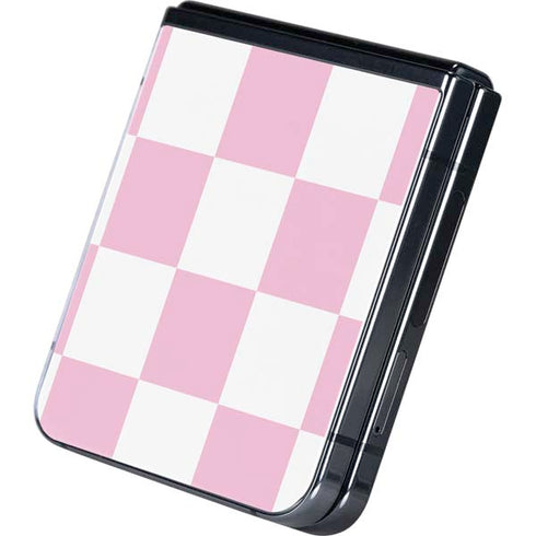 Pink and White Checkerboard Galaxy Z Flip5 5G Skin
