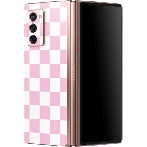 Pink and White Checkerboard Galaxy Z Fold2 5G Skin