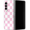 Pink and White Checkerboard Galaxy Z Fold4 5G Skin