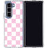 Pink and White Checkerboard Galaxy Z Fold5 5G Clear Case