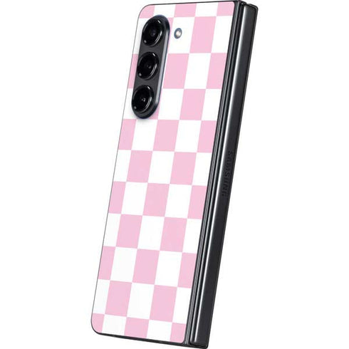 Pink and White Checkerboard Galaxy Z Fold5 5G Skin