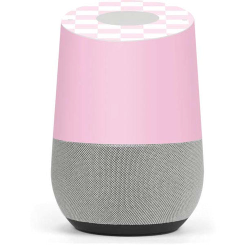 Pink and White Checkerboard Google Home Skin