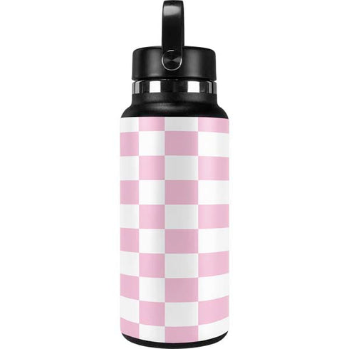 Pink and White Checkerboard Hydro Flask 32oz Wide Mouth Skin