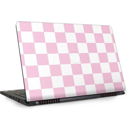 Pink and White Checkerboard Dell Inspiron Skin