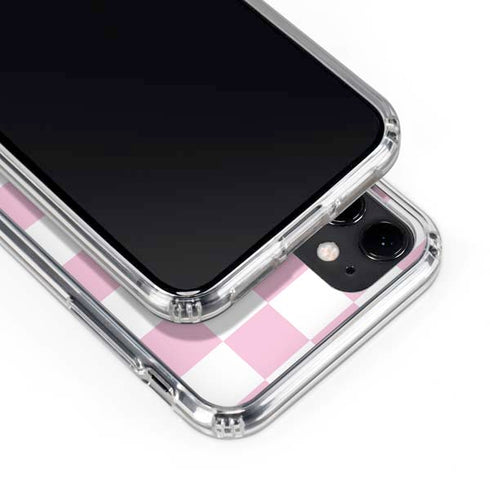 Pink and White Checkerboard iPhone 11 Clear Case