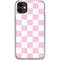 Pink and White Checkerboard iPhone 11 Clear Case