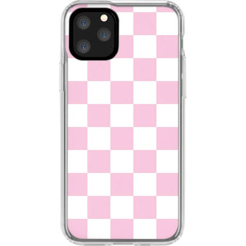 Pink and White Checkerboard iPhone 11 Pro Clear Case
