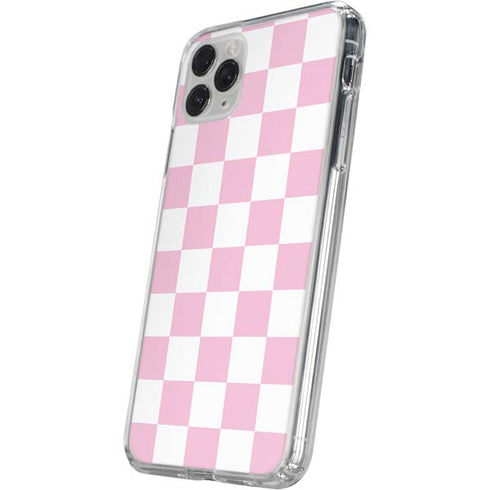 Pink and White Checkerboard iPhone 11 Pro Clear Case