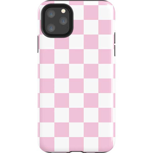 Pink and White Checkerboard iPhone 11 Pro Max Impact Case