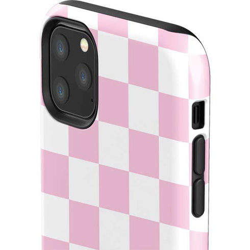 Pink and White Checkerboard iPhone 11 Pro Max Impact Case