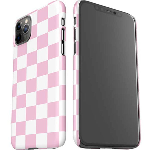 Pink and White Checkerboard iPhone 11 Pro Max Lite Case