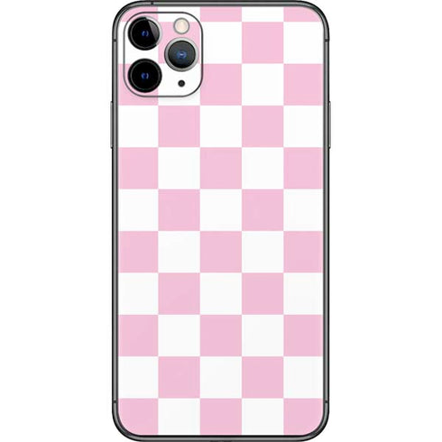 Pink and White Checkerboard iPhone 11 Pro Max Skin