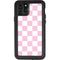 Pink and White Checkerboard iPhone 11 Pro Waterproof Case