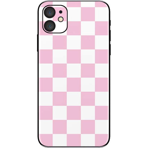 Pink and White Checkerboard iPhone 11 Skin