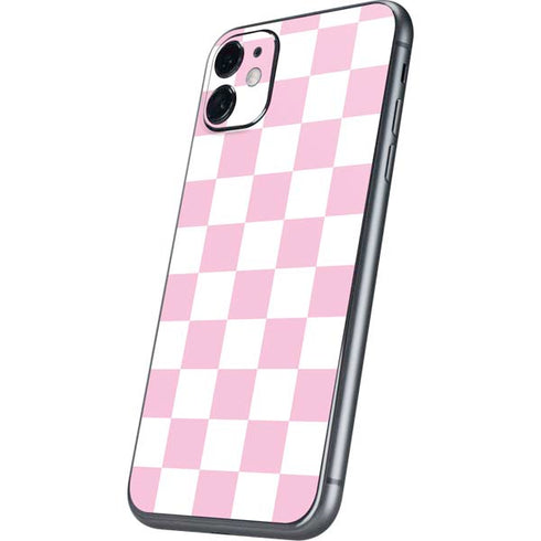 Pink and White Checkerboard iPhone 11 Skin