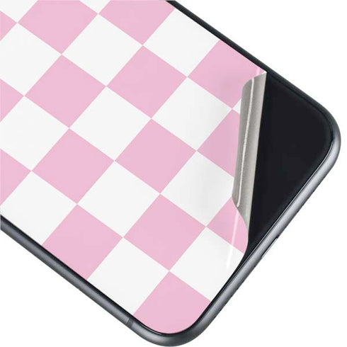 Pink and White Checkerboard iPhone 11 Skin