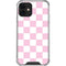 Pink and White Checkerboard iPhone 12 Clear Case