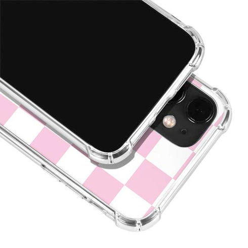 Pink and White Checkerboard iPhone 12 Mini Clear Case