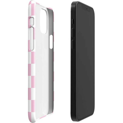 Pink and White Checkerboard iPhone 12 Mini Lite Case